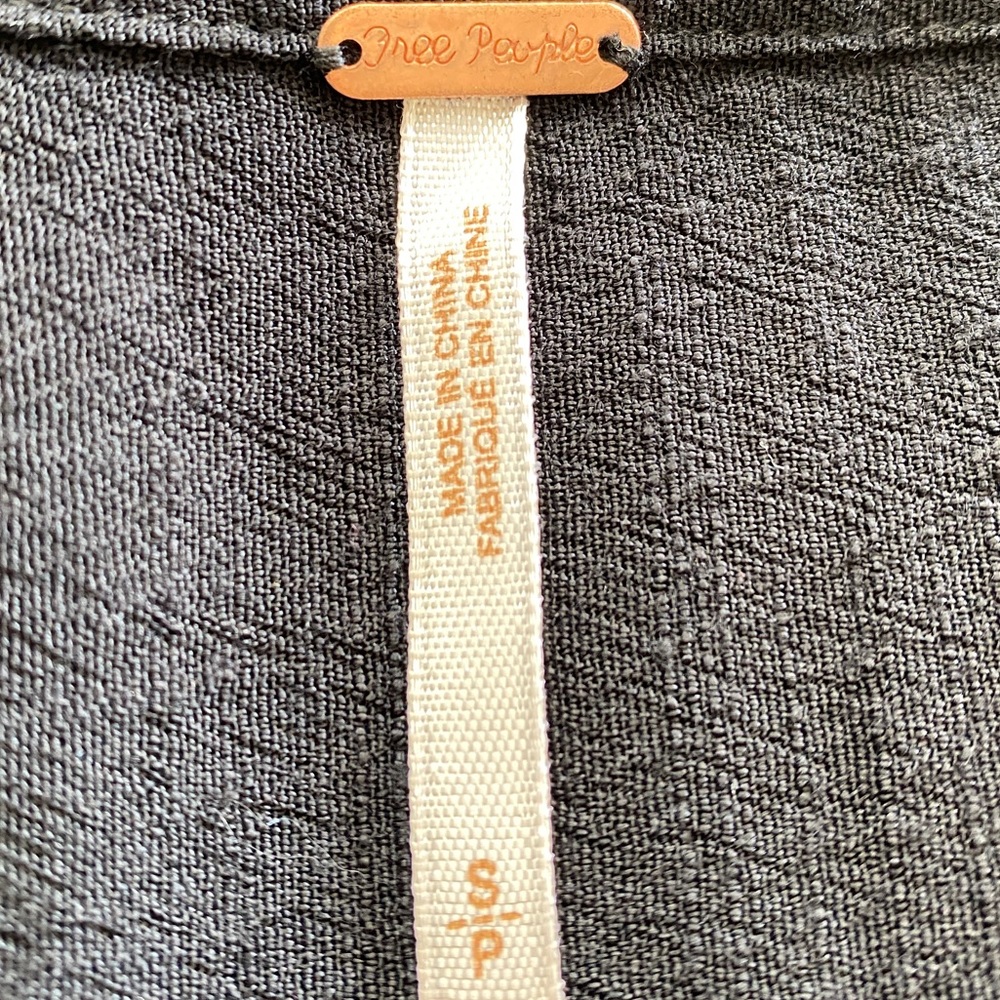 💕SALE💕 Free People Black Wildest Moment Lace Up Gathered Waist Boho Tunic Top - Picture 7 of 9